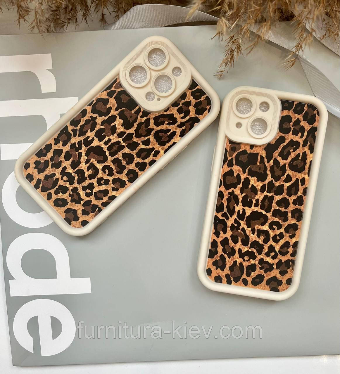 Протиударний леопардовий чохол на 13 iPhone білий, фото 1