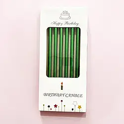Свічки для торту, 6 шт Зелені