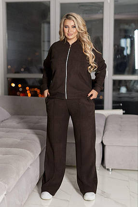 Флісовий спортивний костюм жіночий великого розміру Розміри: 48-50, 52-54, 56-58, 60-62, фото 1