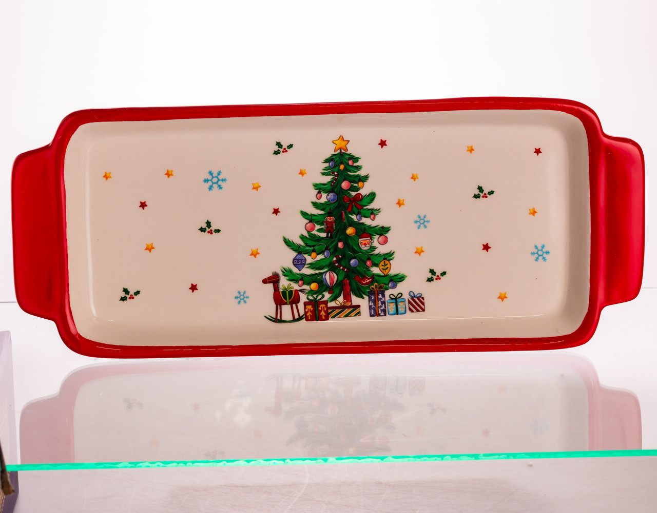 Блюдо сервірувальне новорічне для закусок 39×15×2 (см) з порцеляни CR-1-1, фото 1