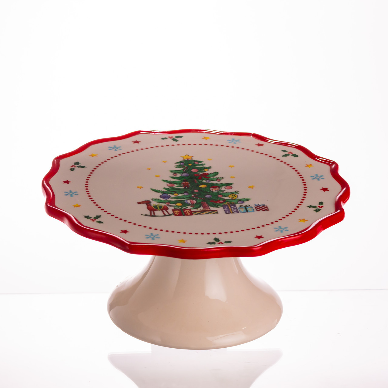 Тортівниця порцелянова на ніжці New Year Ø21 (см) CR-1-6, фото 1