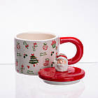 Новорічна порцелянова чашка з кришкою Merry Christmas 350 (мл) CR-1-20, фото 4