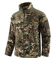 Мужская флисовая кофта ESDY без капюшона тёмно-синяя для зимних активностей и отдыха