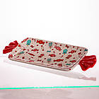 Блюдо сервірувальне Merry Christmas 35×12.5 (см) прямокутне з ручками з порцеляни CR-1-29, фото 4