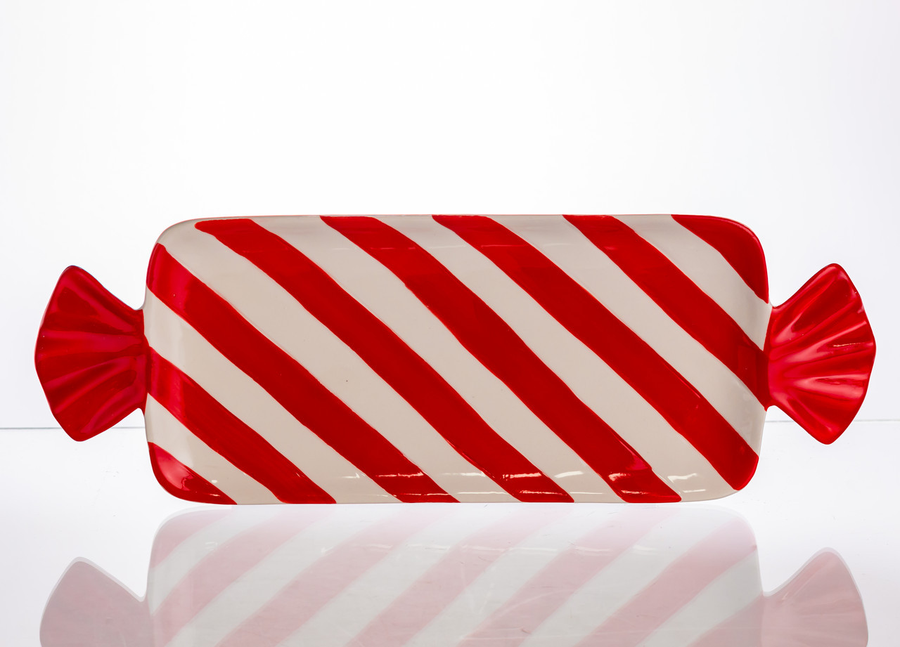 Блюдо сервірувальне у формі цукерки 26×12,5 (см) прямокутне з ручками з порцеляни CR-1-30, фото 1