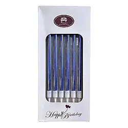 Свічки для торту, 6 шт Сині