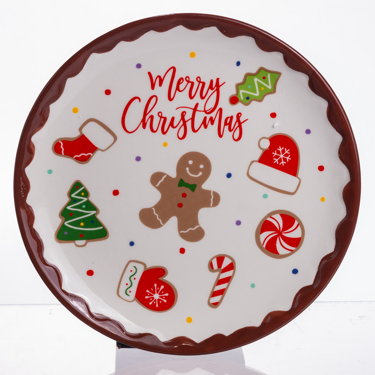 Новорічна тарілка з порцеляни Merry Christmas Ø21 см CR-1-40, фото 1