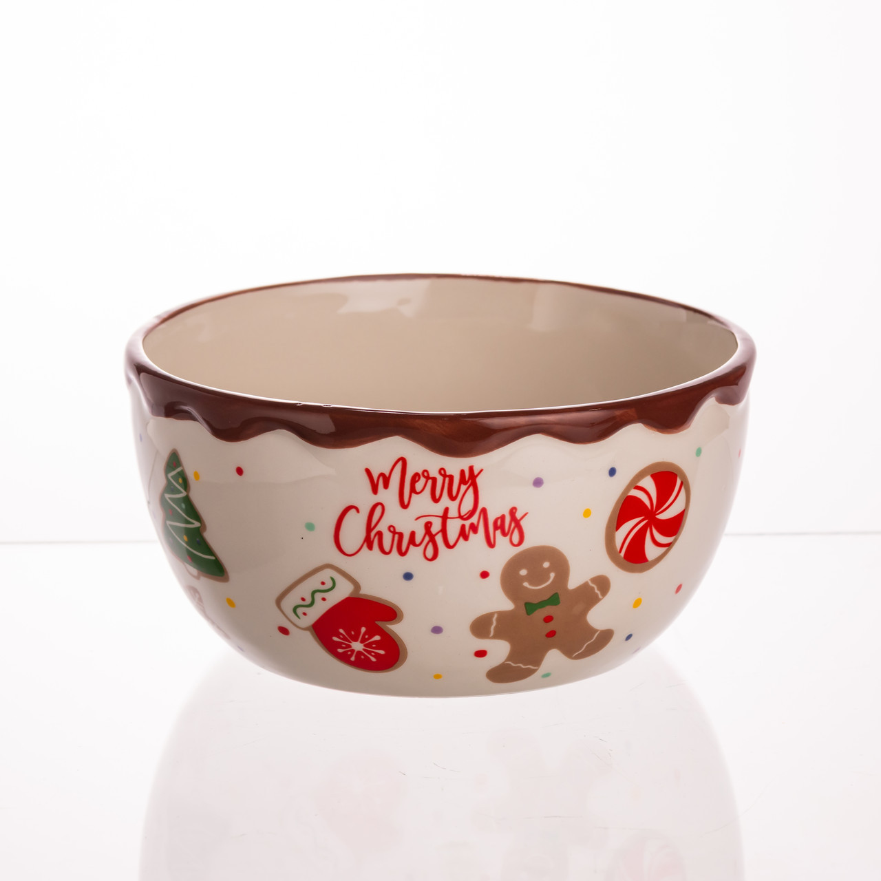 Тарілка супова порцелянова новорічна Ø15 (см) Merry Christmas 800 мл CR-1-44, фото 1