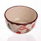 Тарілка супова порцелянова новорічна Ø15 (см) Merry Christmas 800 мл CR-1-44, фото 2