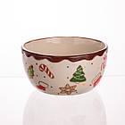 Тарілка супова порцелянова новорічна Ø15 (см) Merry Christmas 800 мл CR-1-44, фото 4