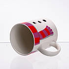 Набір порцелянова чашка з піалою Snowman 350 (мл) чашка на подарунок новорічна для чаю та кави CR-1-49, фото 6