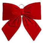 Оксамитовий бант для декору на ялинку 55×70 (см) Бордовий CR-2-1, фото 2