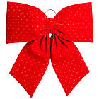 Оксамитовий бант для декору зі стразами на ялинку 55×70 (см) Червоний CR-2-5, фото 2