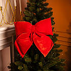 Оксамитовий бант для декору на ялинку 45×50 (см) Червоний CR-2-14, фото 2