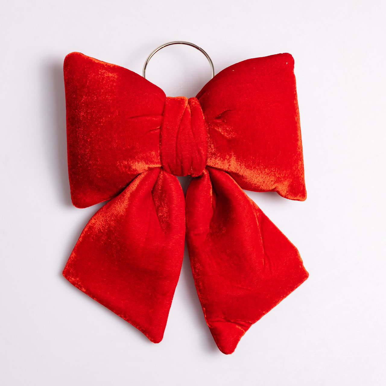 Оксамитовий бант для декору на ялинку 25×35 (см) Червоний CR-2-16, фото 1