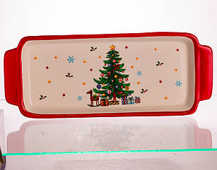 Блюдо сервірувальне новорічне для закусок 39×15×2 (см) з порцеляни CR-1-1