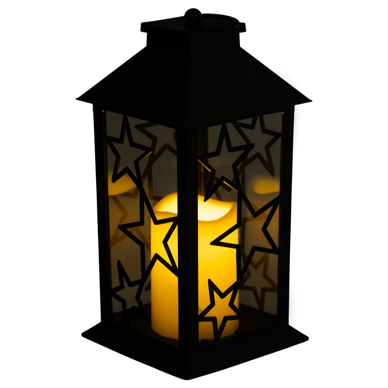 Ліхтар декоративний 14×14×30 (см) підвісний з LED підсвічуванням Чорний CR-3-2, фото 1