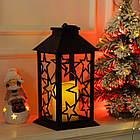 Ліхтар декоративний 14×14×30 (см) підвісний з LED підсвічуванням Чорний CR-3-2, фото 6