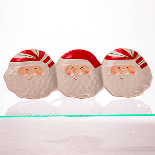Блюдо сервірувальне новорічне для закусок Santa Claus 33.5×12.5 (см) з порцеляни CR-1-33