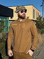 Чоловіче поло Coolpass Койот довгий рукав для військових і охоронних структур якісне повітропроникне