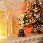 Новорічна фігурка з підсвіткою Дівчинка з ялинкою з фарфору 12×8×23 (см) новорічний декор для дому, квартири, офісу CR-5-3, фото 2