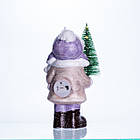 Новорічна фігурка з підсвіткою Дівчинка з ялинкою з фарфору 9×6×18 (см) новорічний декор для дому, квартири, офісу CR-5-4, фото 3