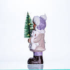 Новорічна фігурка з підсвіткою Дівчинка з ялинкою з фарфору 9×6×18 (см) новорічний декор для дому, квартири, офісу CR-5-4, фото 4