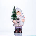 Новорічна фігурка з підсвіткою Дівчинка з ялинкою з фарфору 9×6×18 (см) новорічний декор для дому, квартири, офісу CR-5-4, фото 6