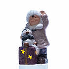 Новорічна фігурка з підсвіткою Дівчинка з пінгвіном із фарфору 9×10×19 (см) новорічний декор для дому, квартири на подарунок, фото 4