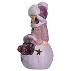 Новорічна фігурка з підсвіткою Дівчинка на сніговій кулі з фарфору 7×7×16 (см) новорічний декор для дому, квартири на подарунок, фото 3