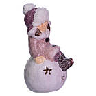 Новорічна фігурка з підсвіткою Дівчинка на сніговій кулі з фарфору 7×7×16 (см) новорічний декор для дому, квартири на подарунок, фото 4