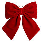 Оксамитовий бант для декору на ялинку 35×45 (см) Бордовий CR-2-3, фото 2