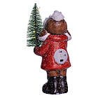 Новорічна фігурка з підсвіткою Дівчинка з ялинкою з фарфору 8×7×20 (см) новорічний декор для дому, квартири на подарунок CR-5-15, фото 4