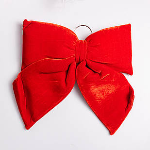 Оксамитовий бант для декору на ялинку 45×50 (см) Червоний CR-2-14
