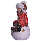 Новорічна декоративна фігурка з підсвіткою 9.5×8×16 (см) Новорічний декор Дівчинка на сніговій кулі з порцеляни CR-5-19, фото 5