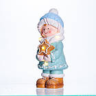 Новорічна декоративна фігурка з підсвіткою 9.5×9×22 см Новорічний декор Дитина із зіркою з порцеляни CR-6-1, фото 2