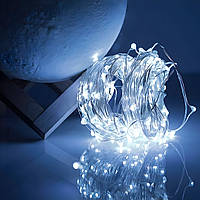 Світлодіодна гірлянда “Роса” 10 м, біле світло, на батарейках + USB, статичний режим