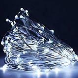 Світлодіодна гірлянда “Роса” 10 м, біле світло, на батарейках + USB, статичний режим, фото 5