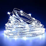 Світлодіодна гірлянда “Роса” 10 м, біле світло, на батарейках + USB, статичний режим, фото 6