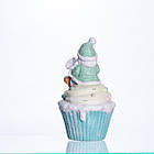 Новорічна декоративна фігурка з підсвіткою 10×10×17.5 см Новорічний декор Санта-Клаус на кексі з порцеляни CR-6-7, фото 5