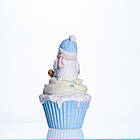 Новорічна декоративна фігурка з підсвіткою 10×10×17.5 см Новорічний декор Сніговик на кексі з порцеляни CR-6-8, фото 2