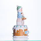 Новорічна декоративна фігурка з підсвіткою 10.5×10.5×20.5 см Новорічний декор Дитина на "солодкій башті" з порцеляни CR-6-14, фото 4