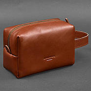 Шкіряна косметичка-несесер 5.0 (світло-коричневий), фото 4