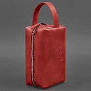 Шкіряна косметичка-несесер 5.0 (червона) шкіра Crazy Horse, фото 2