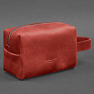 Шкіряна косметичка-несесер 5.0 (червона) шкіра Crazy Horse, фото 3
