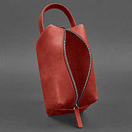 Шкіряна косметичка-несесер 5.0 (червона) шкіра Crazy Horse, фото 4