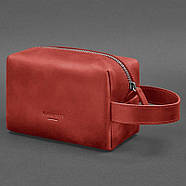 Шкіряна косметичка-несесер 5.0 (червона) шкіра Crazy Horse, фото 5