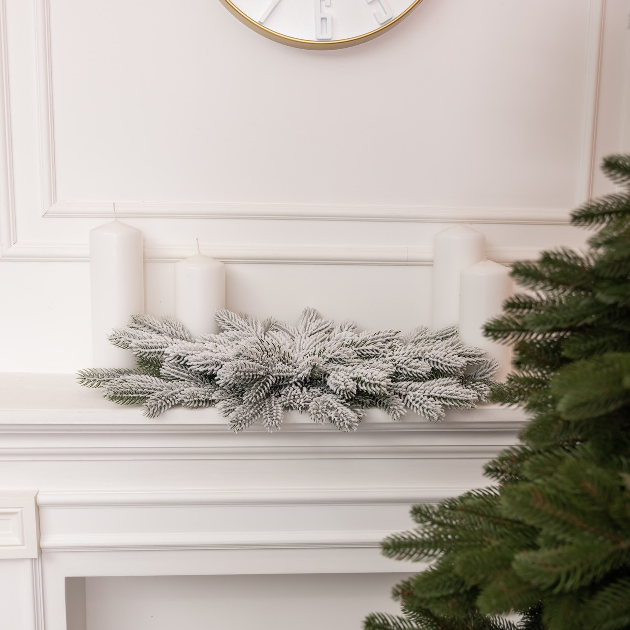 Новорічна хвойна гірлянда лита засніжена Північна зірка 60*35 см TD-NSTSN1, фото 1