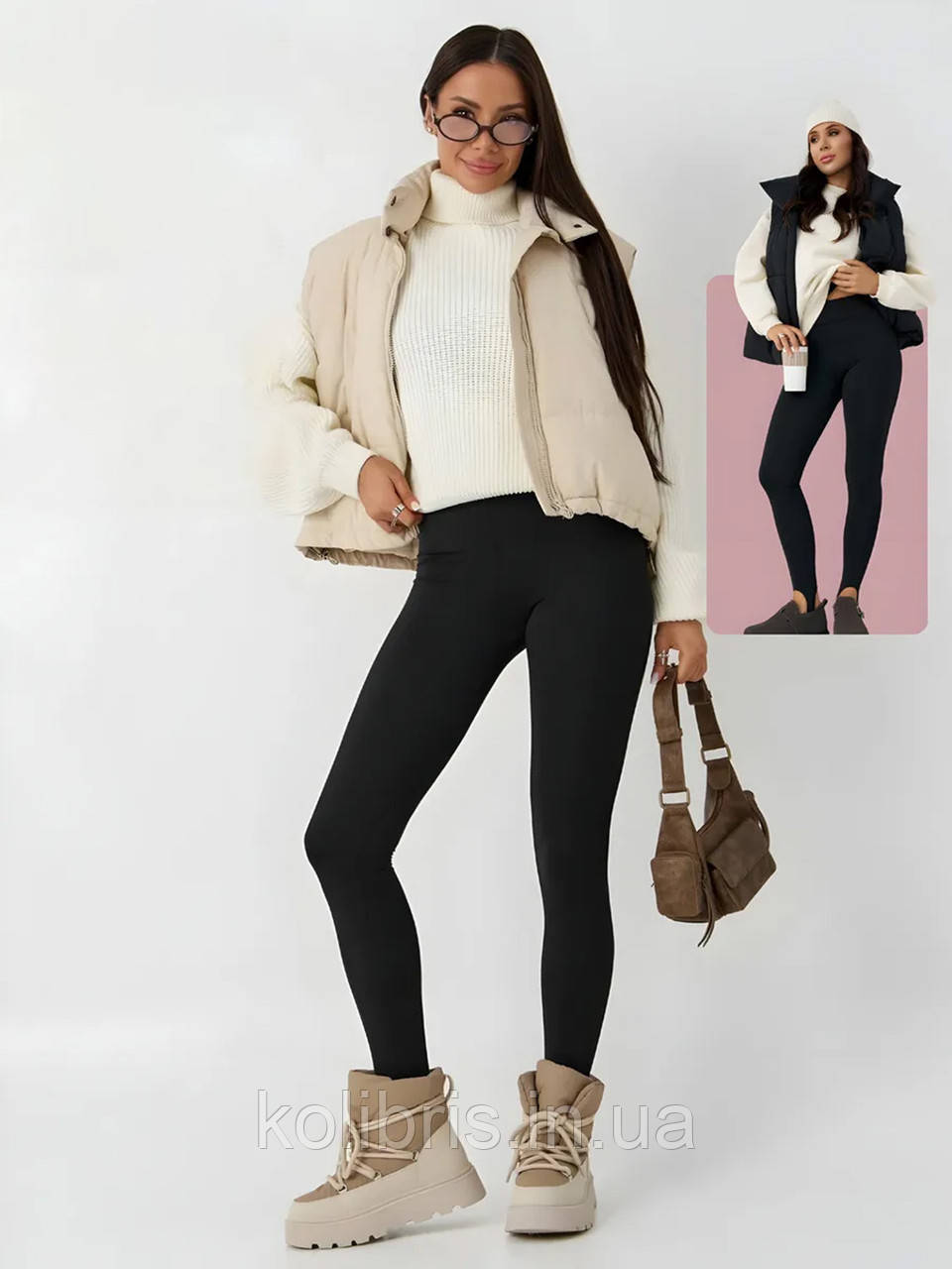 Теплі Лосини на Флісі зі Штріпками, фото 1