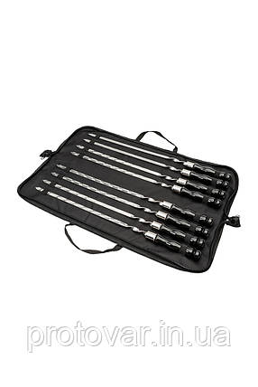 Набір шампурів Enot-5 Black у сумці - 8 шампурів з дерев’яними ручками для грилю та мангала, фото 1